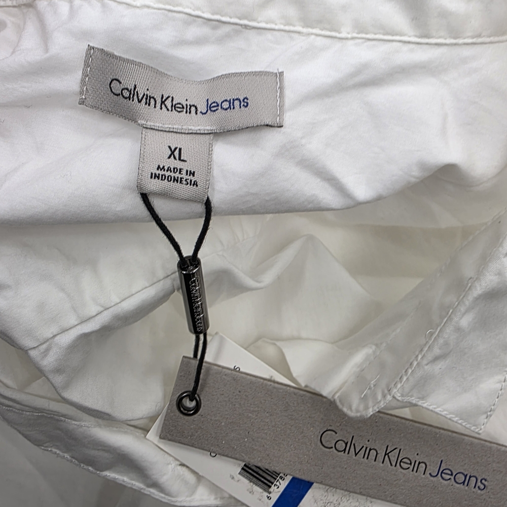 Calvin Klein Jeans Crisp White Long Sleeve Dress - Picture 9 of 10